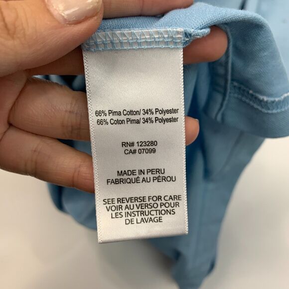 Travis Mathew Polo Shirt Mens L Large Prairie Sky Short Sleeve Pima Cotton Golf - Picture 10 of 13